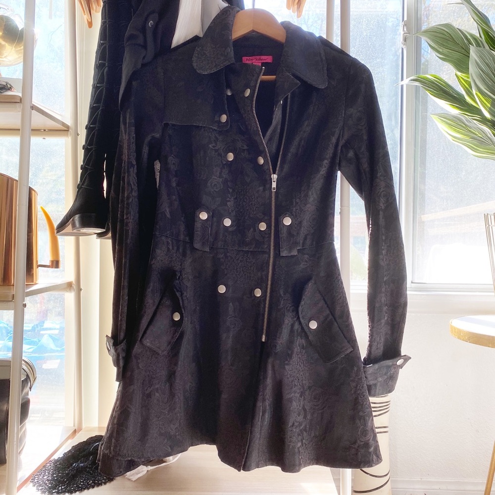 Betsey Johnson Embroidered Pea Coat